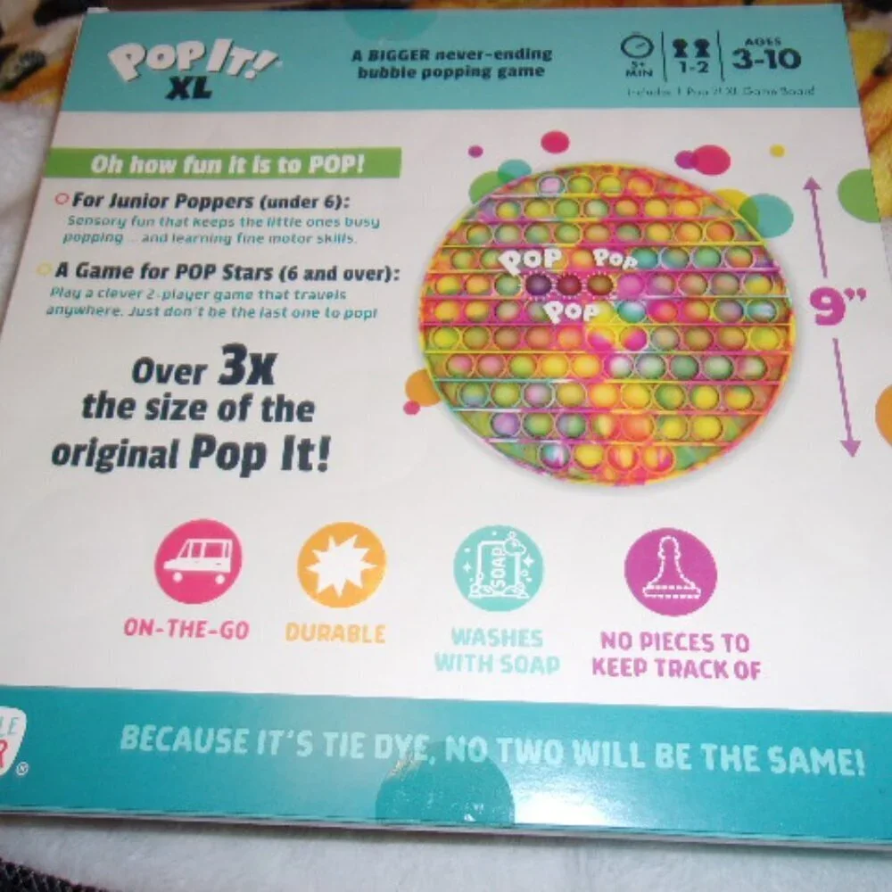 PopIt XL The Jumbo Never-Ending Bubble Popping Fidget game new